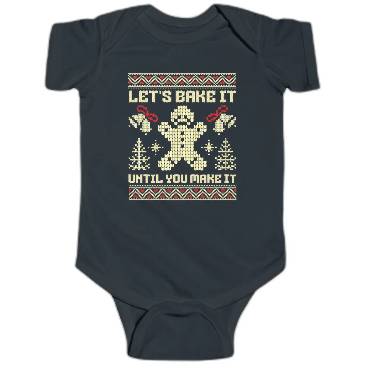 Let's Bake It Until You Make It Baby Onesie in Black