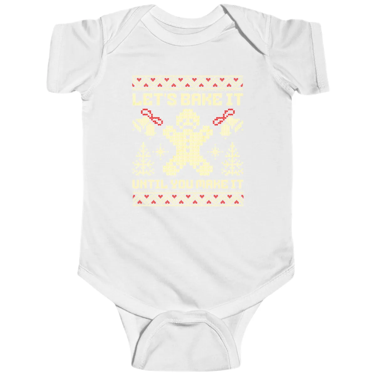 Let's Bake It Until You Make It Baby Onesie in White