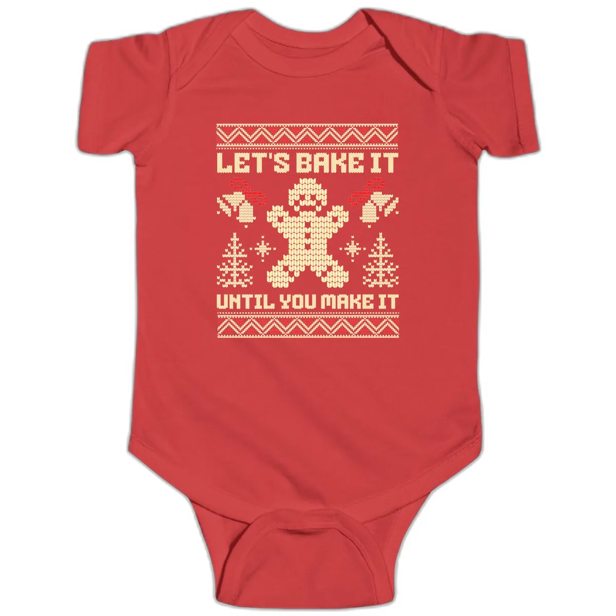 Let's Bake It Until You Make It Baby Onesie in Red