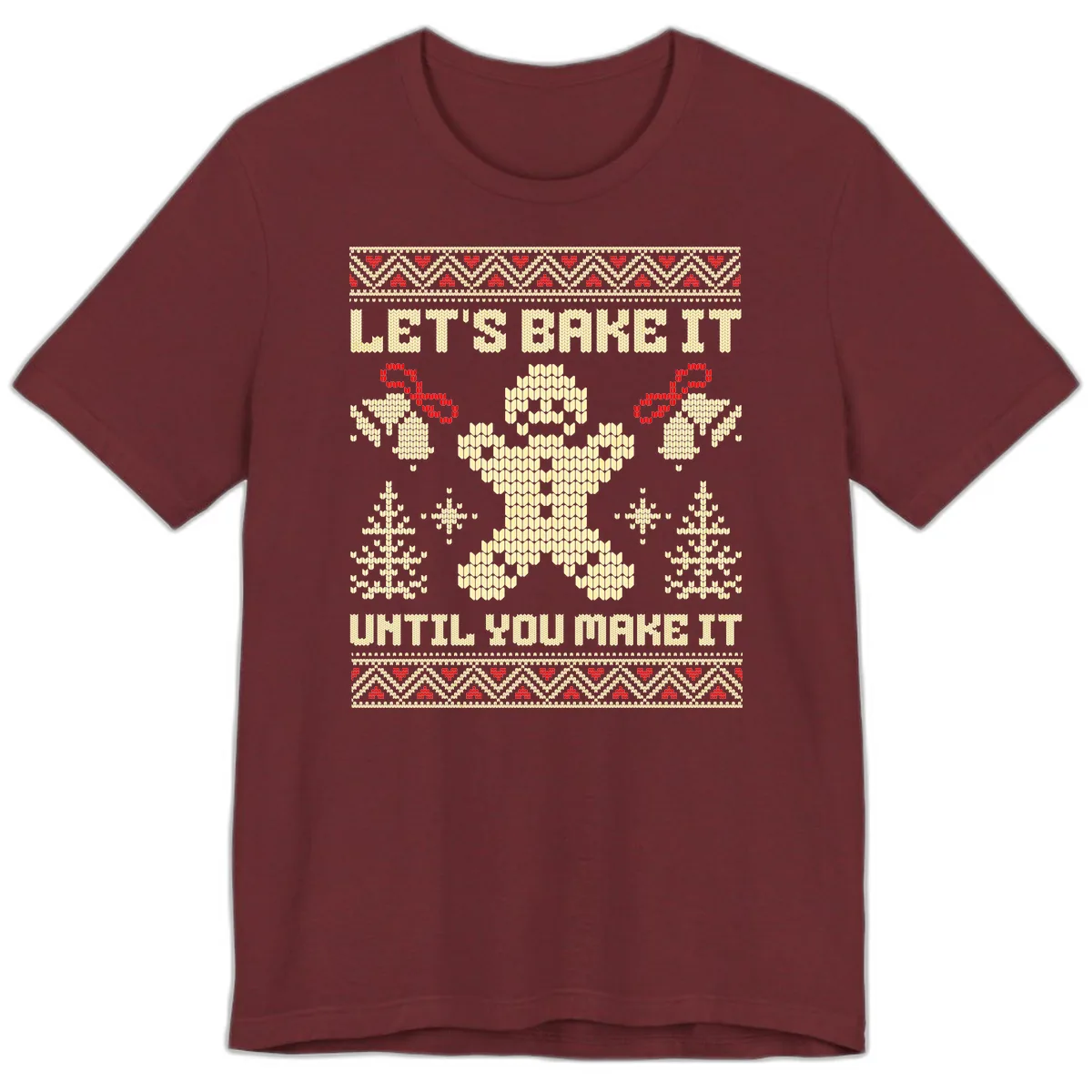 Let's Bake It Until You Make It Premium T-Shirt in Heather Cardinal