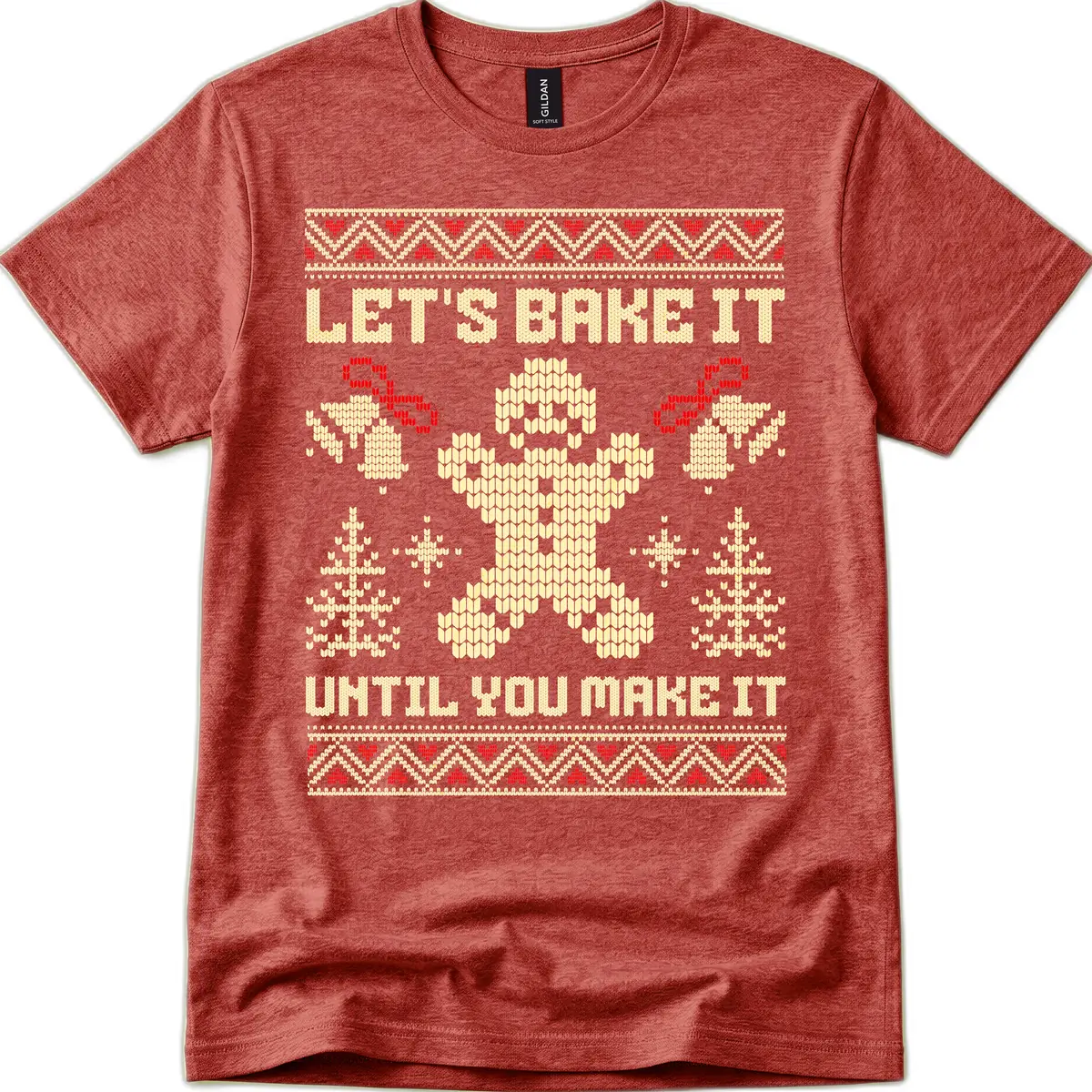 Let's Bake It Until You Make It T-Shirt in Heather Cardinal