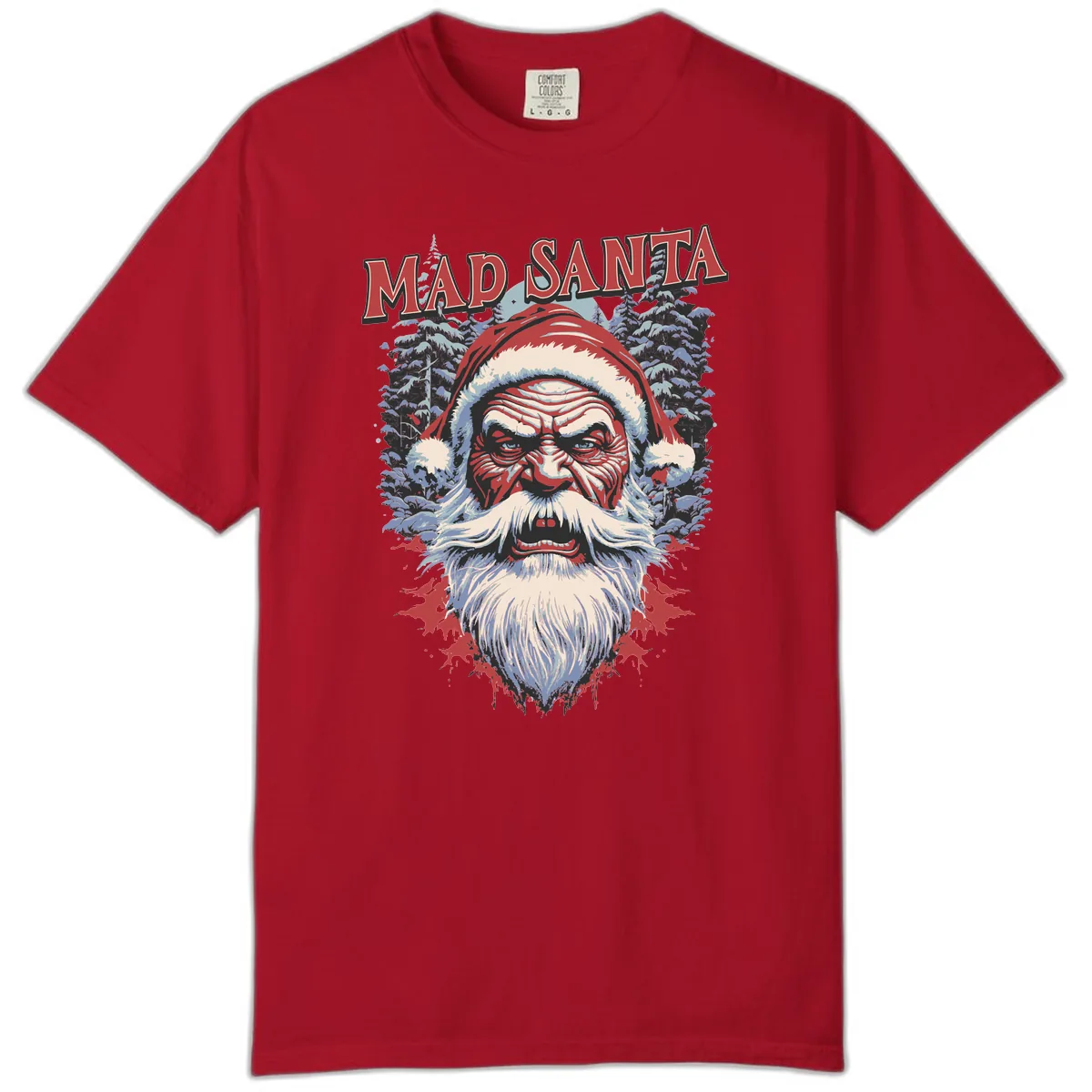 Mad Santa Ugly Christmas Graphic Comfort Color in Red
