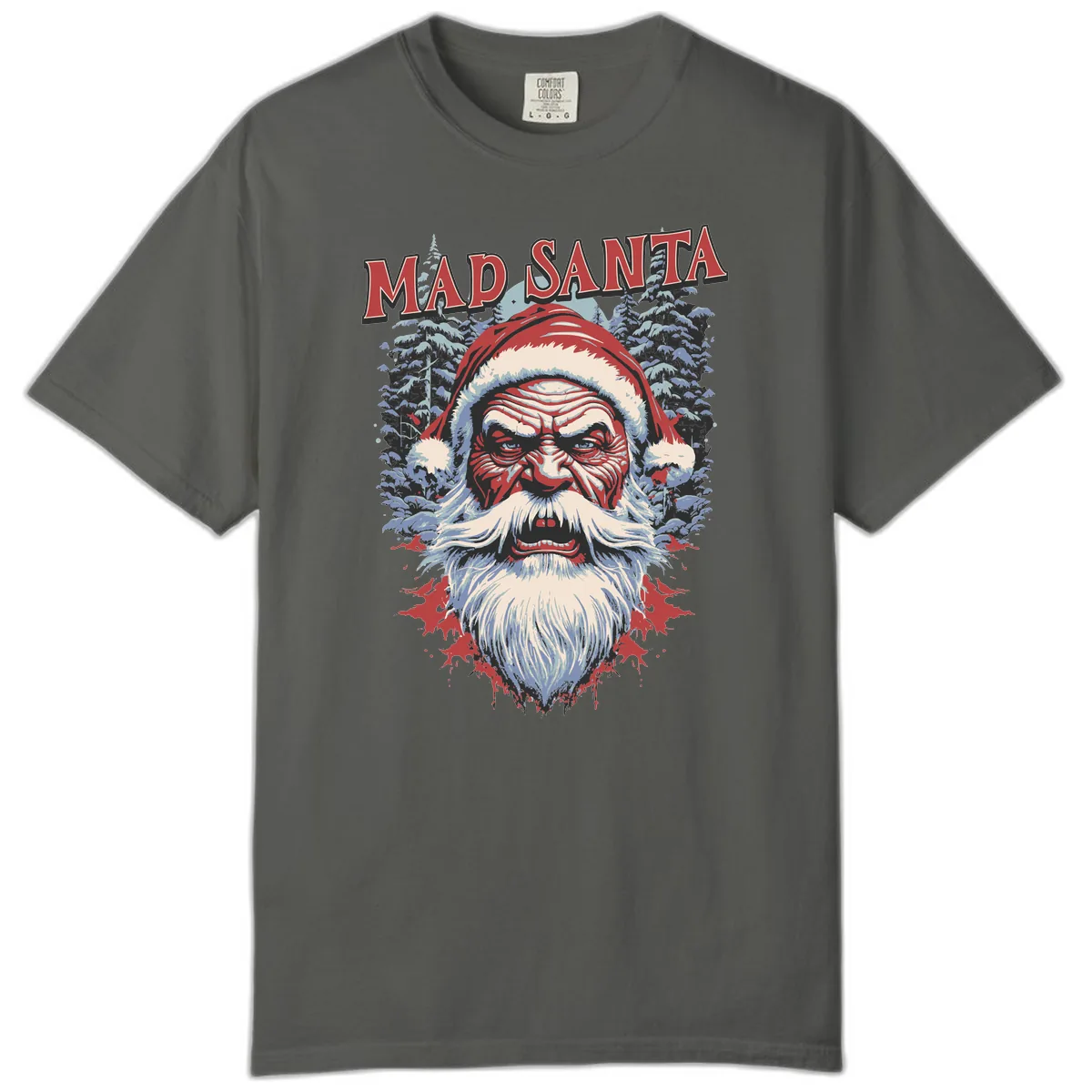 Mad Santa Ugly Christmas Graphic Comfort Color in Pepper
