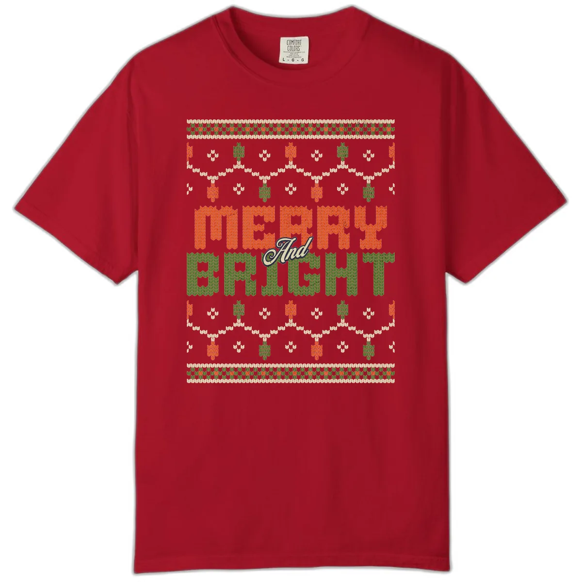 Merry And Bright Ugly Sweater Design Comfort Color in Red