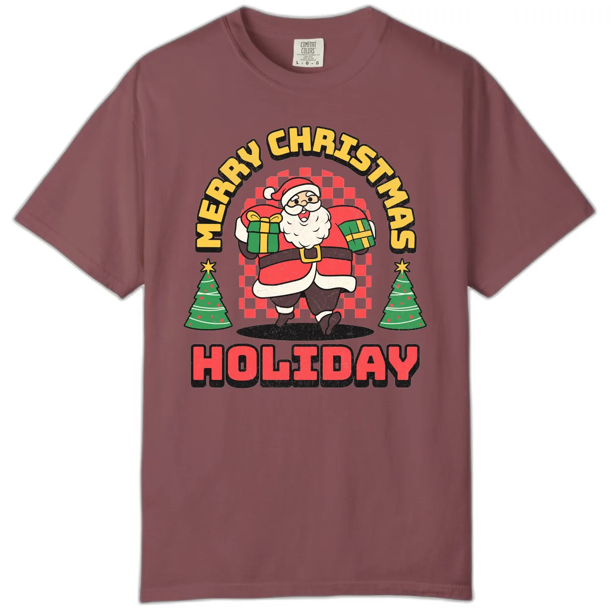 Santa's Merry Holiday Gifts Comfort Color in Brick