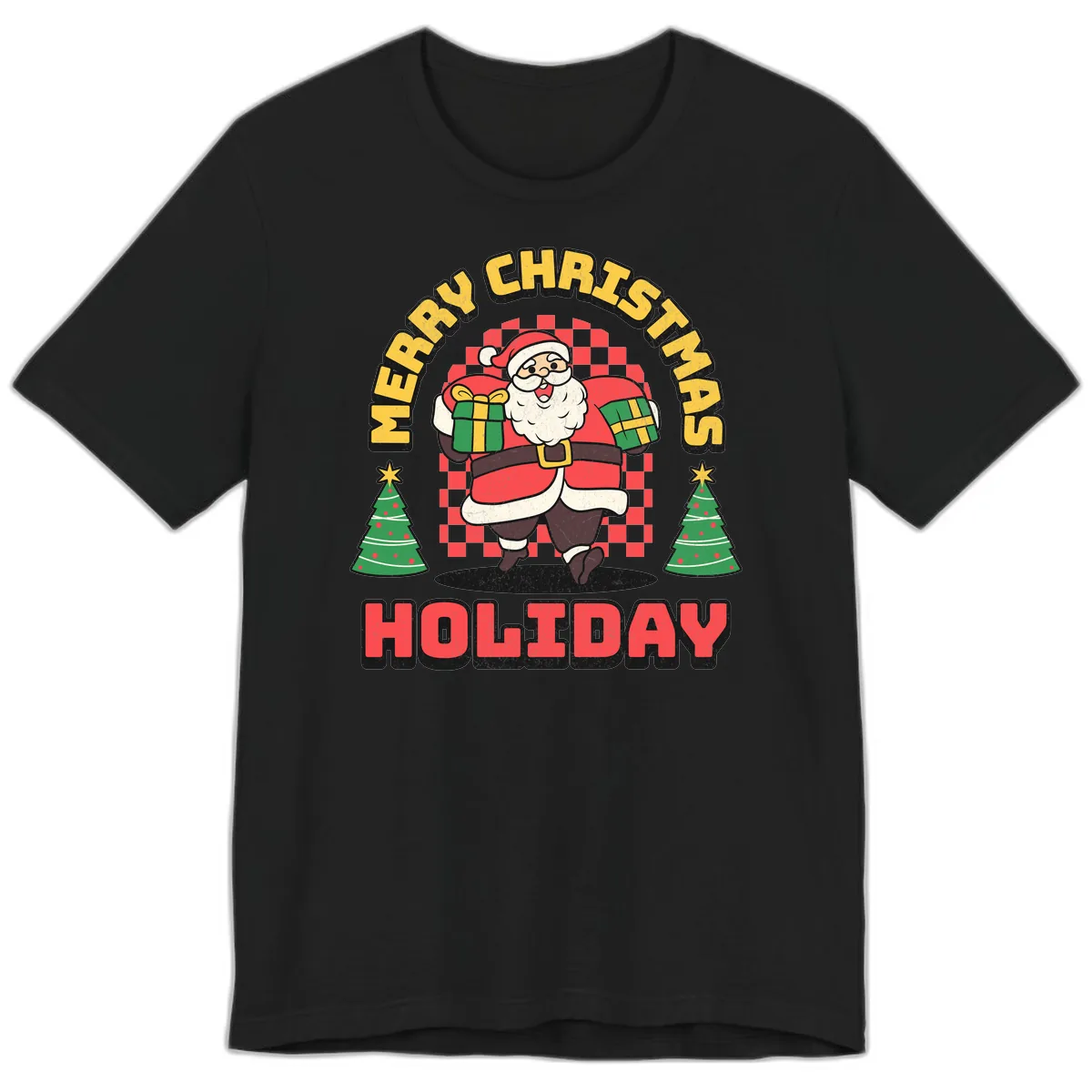 Santa's Merry Holiday Gifts Premium T-Shirt in Black