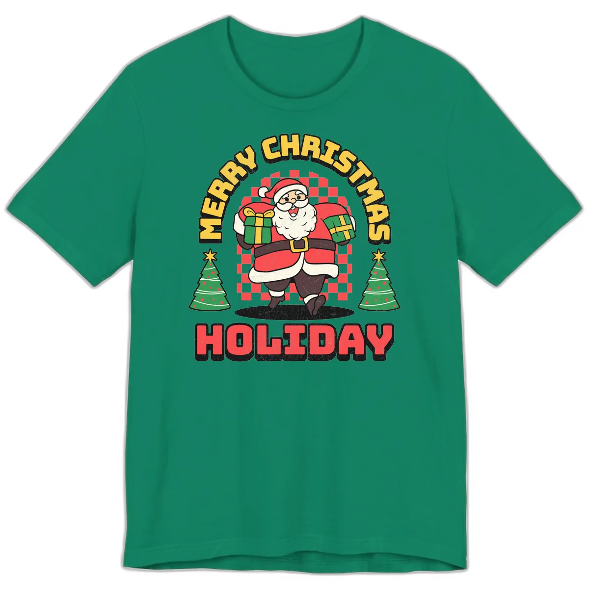 Santa's Merry Holiday Gifts Premium T-Shirt in Kelly