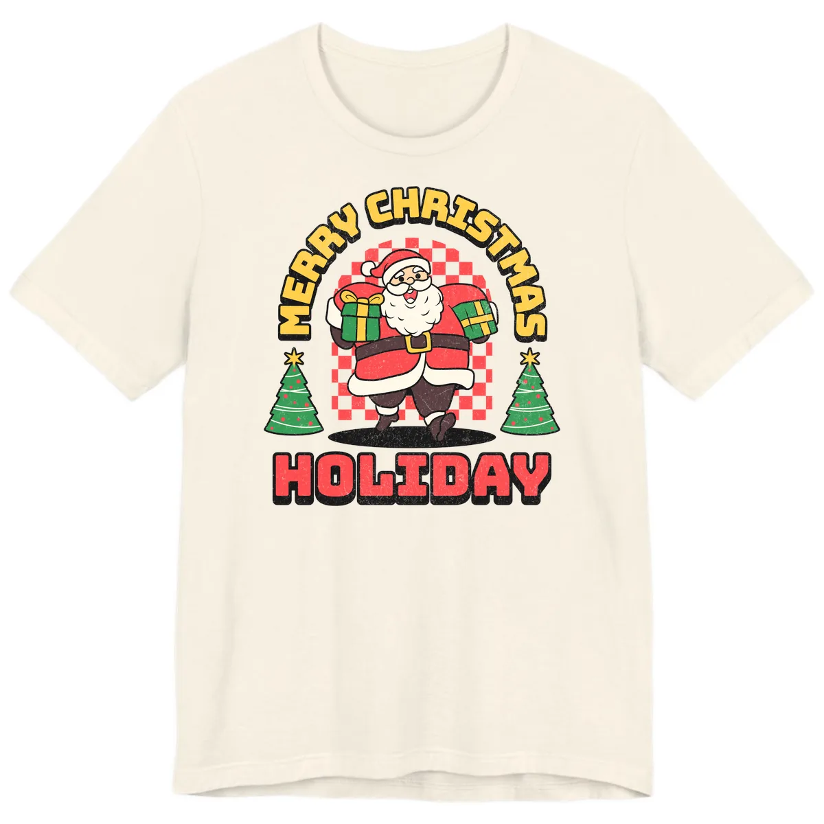 Santa's Merry Holiday Gifts Premium T-Shirt in Natural