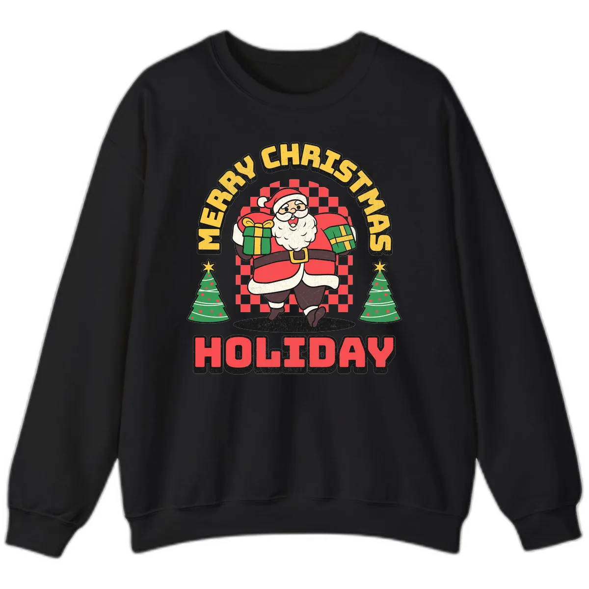 Santa's Merry Holiday Gifts Sweatshirt in Black