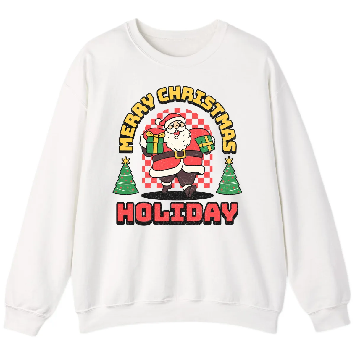 Santa's Merry Holiday Gifts Sweatshirt in White