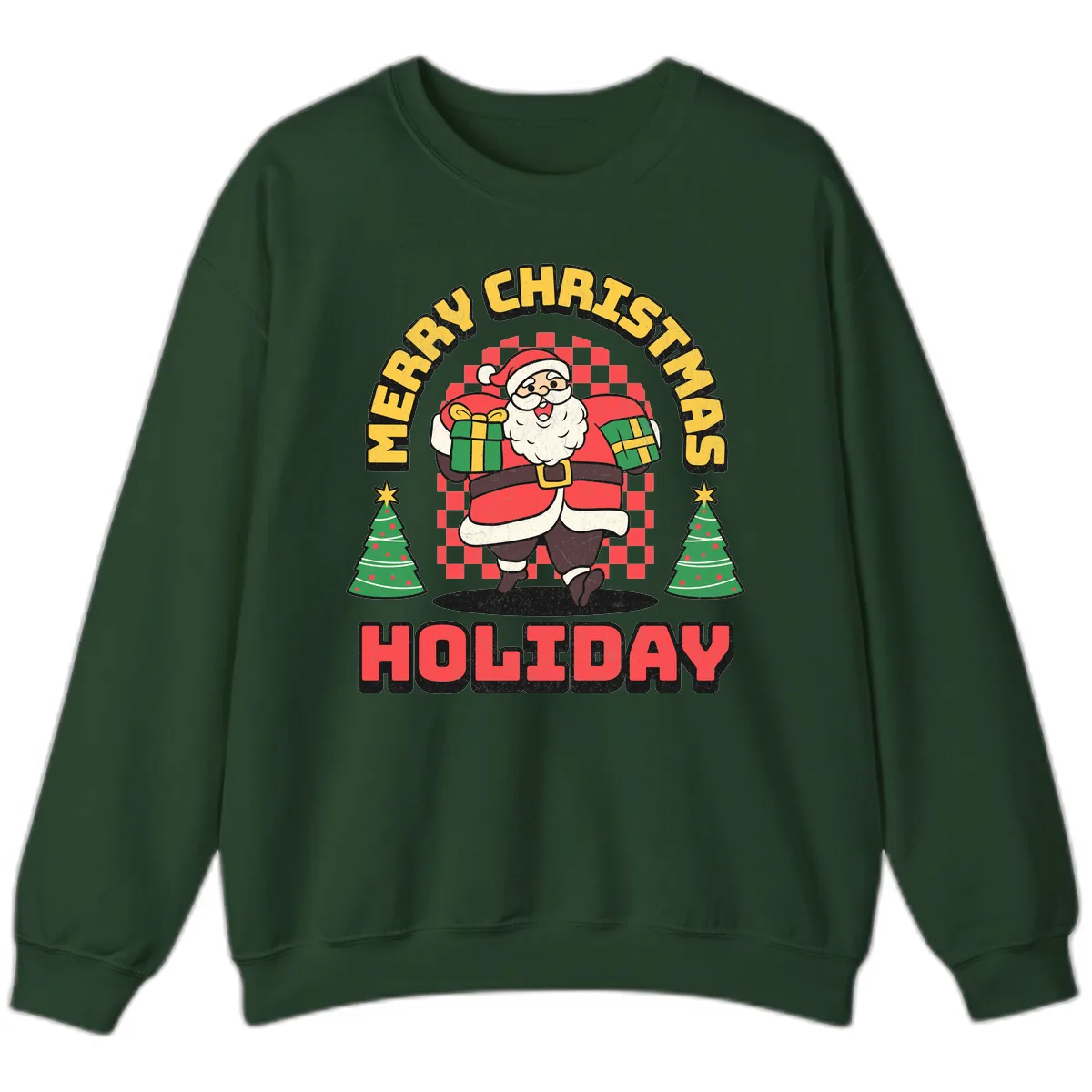 Santa's Merry Holiday Gifts Sweatshirt in Forest Green