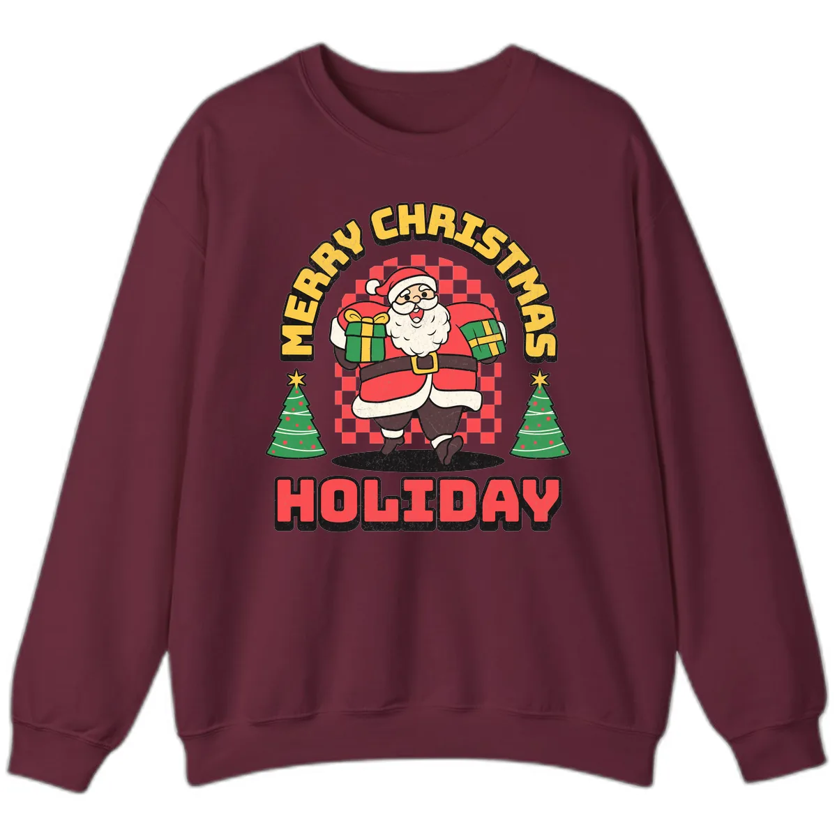 Santa's Merry Holiday Gifts Sweatshirt in Maroon