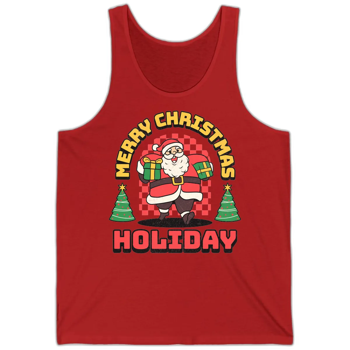Santa's Merry Holiday Gifts Tank in Red
