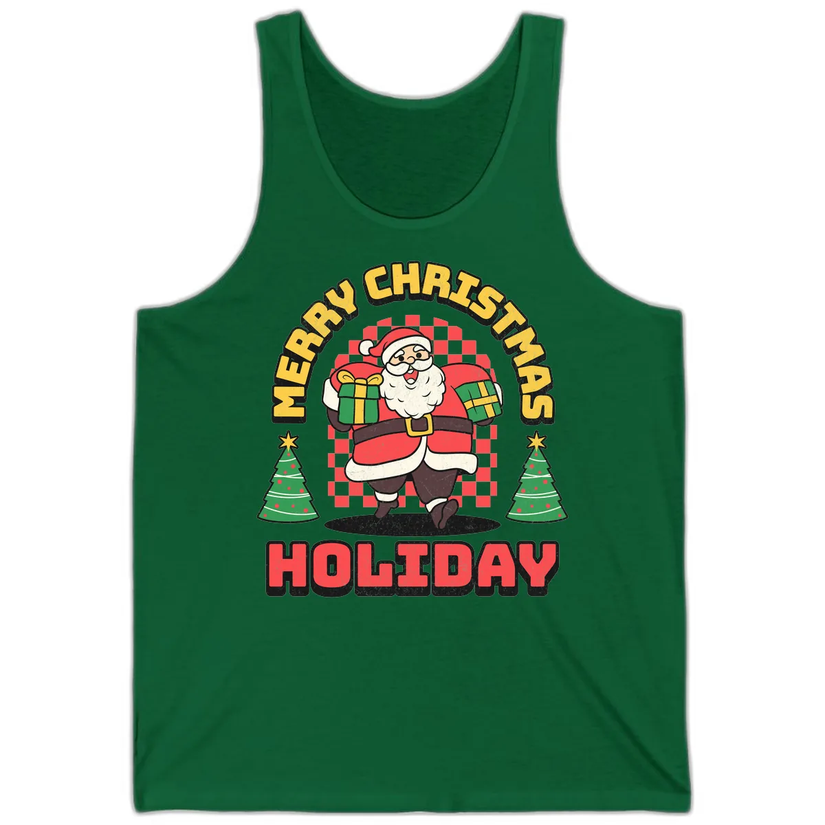 Santa's Merry Holiday Gifts Tank in Kelly