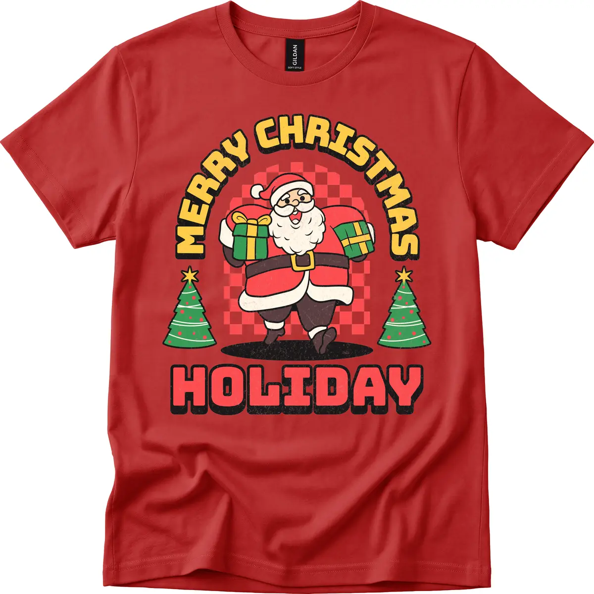 Santa's Merry Holiday Gifts T-Shirt in Red