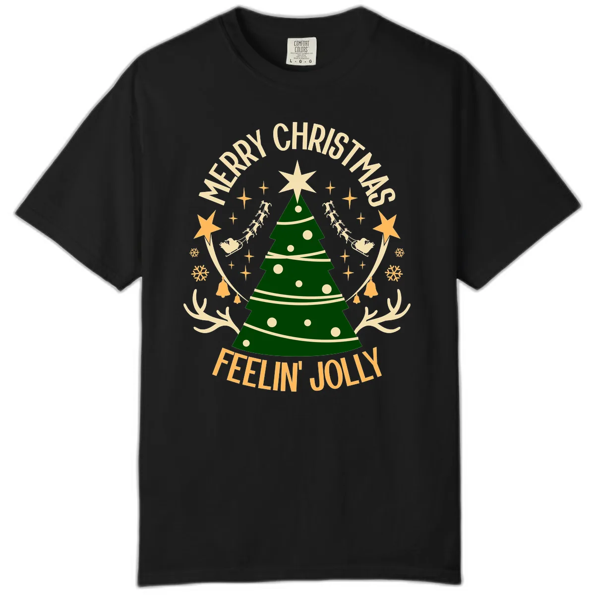 Merry Christmas Feelin' Jolly Comfort Color in Black
