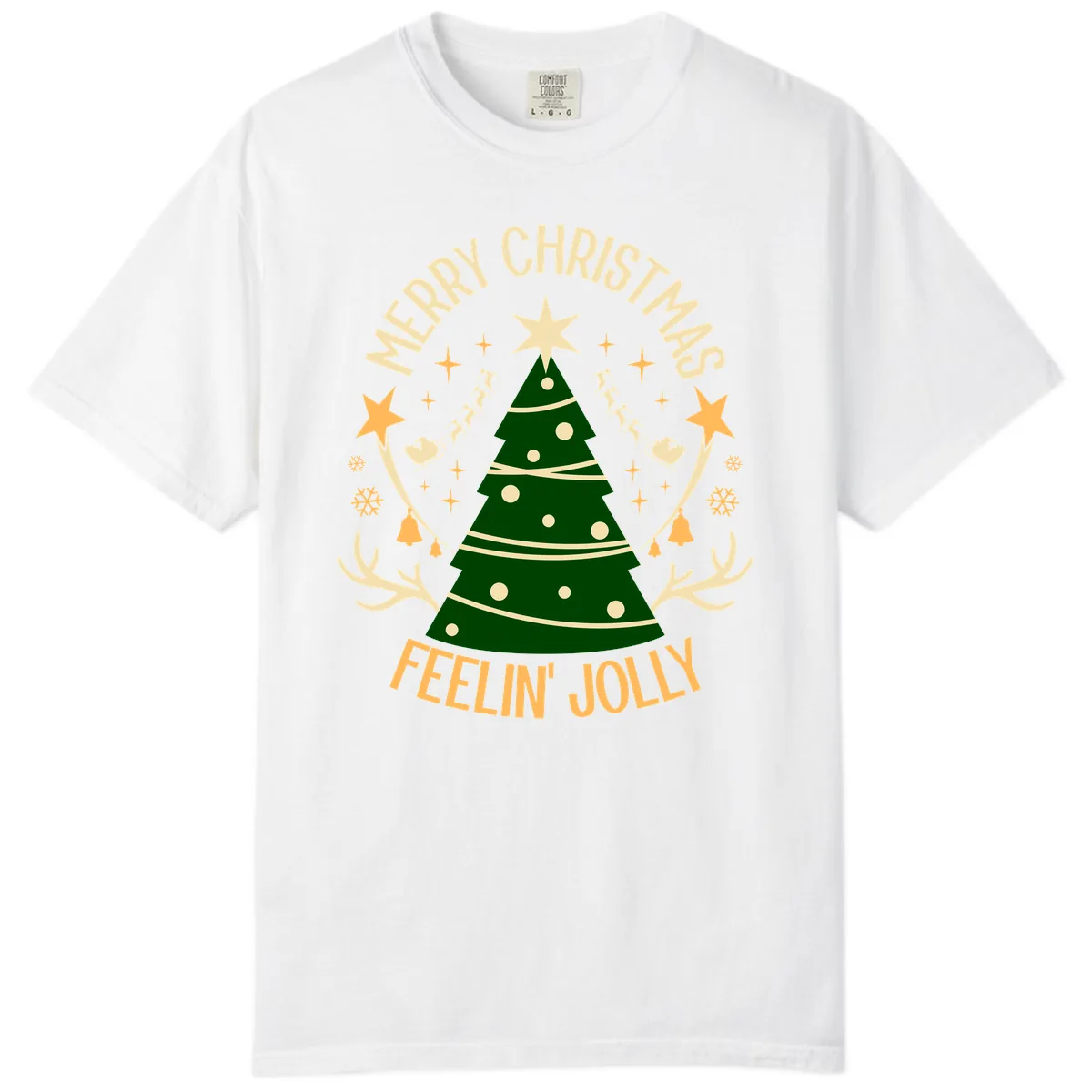 Merry Christmas Feelin' Jolly Comfort Color in White