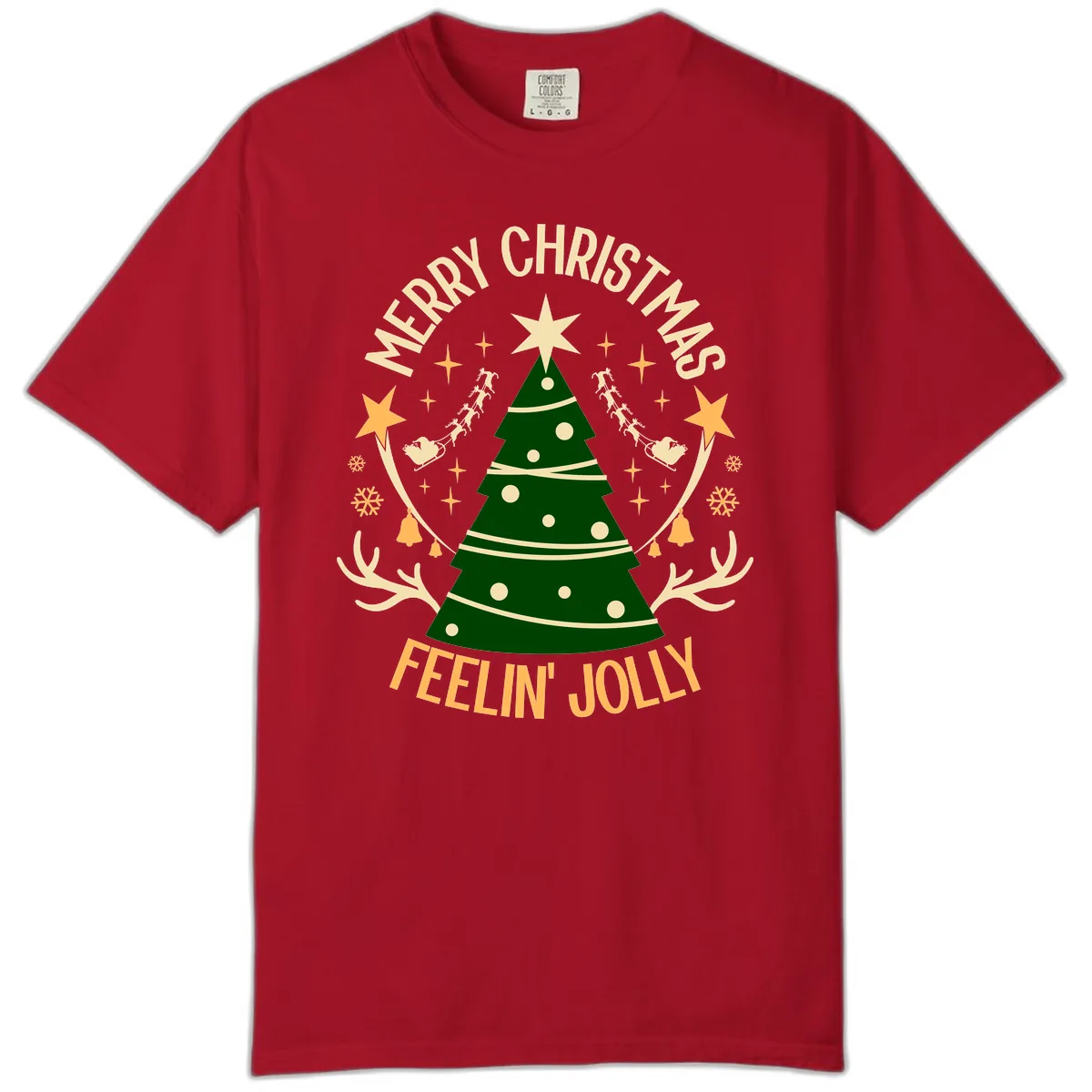Merry Christmas Feelin' Jolly Comfort Color in Red