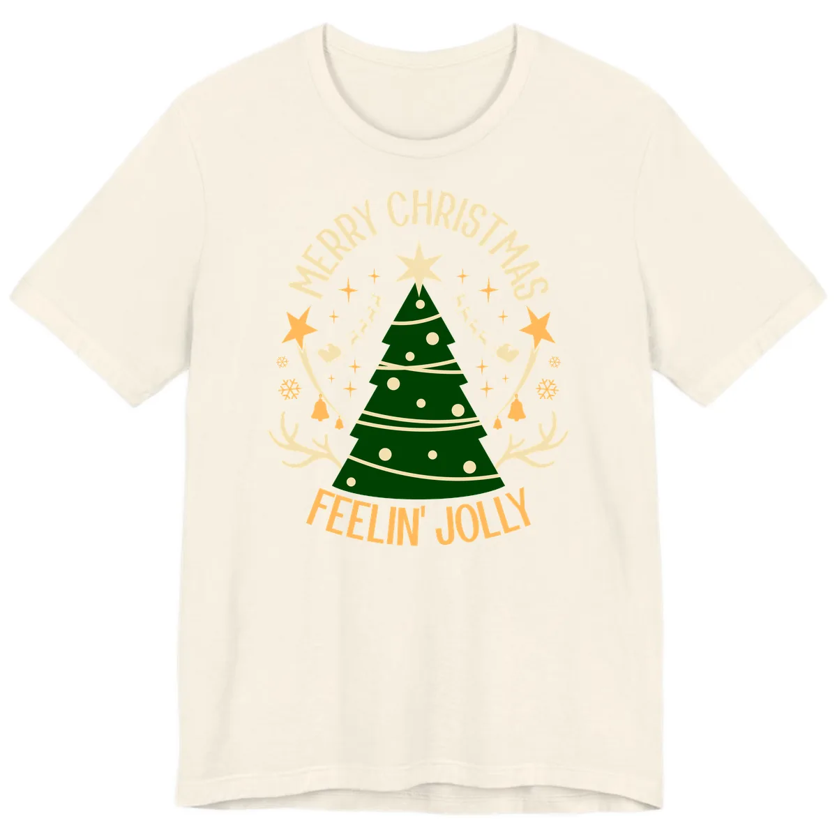 Merry Christmas Feelin' Jolly Premium T-Shirt in Natural