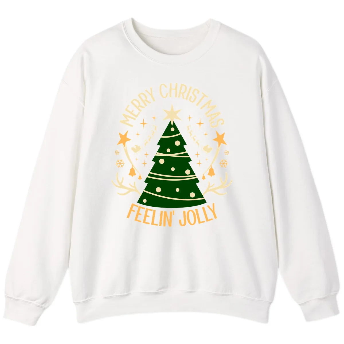 Merry Christmas Feelin' Jolly Sweatshirt in White