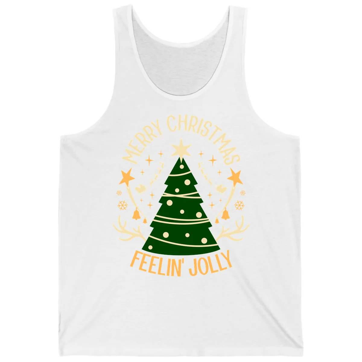 Merry Christmas Feelin' Jolly Tank in White