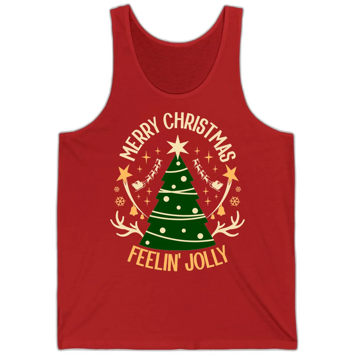 Merry Christmas Feelin' Jolly Tank in Red