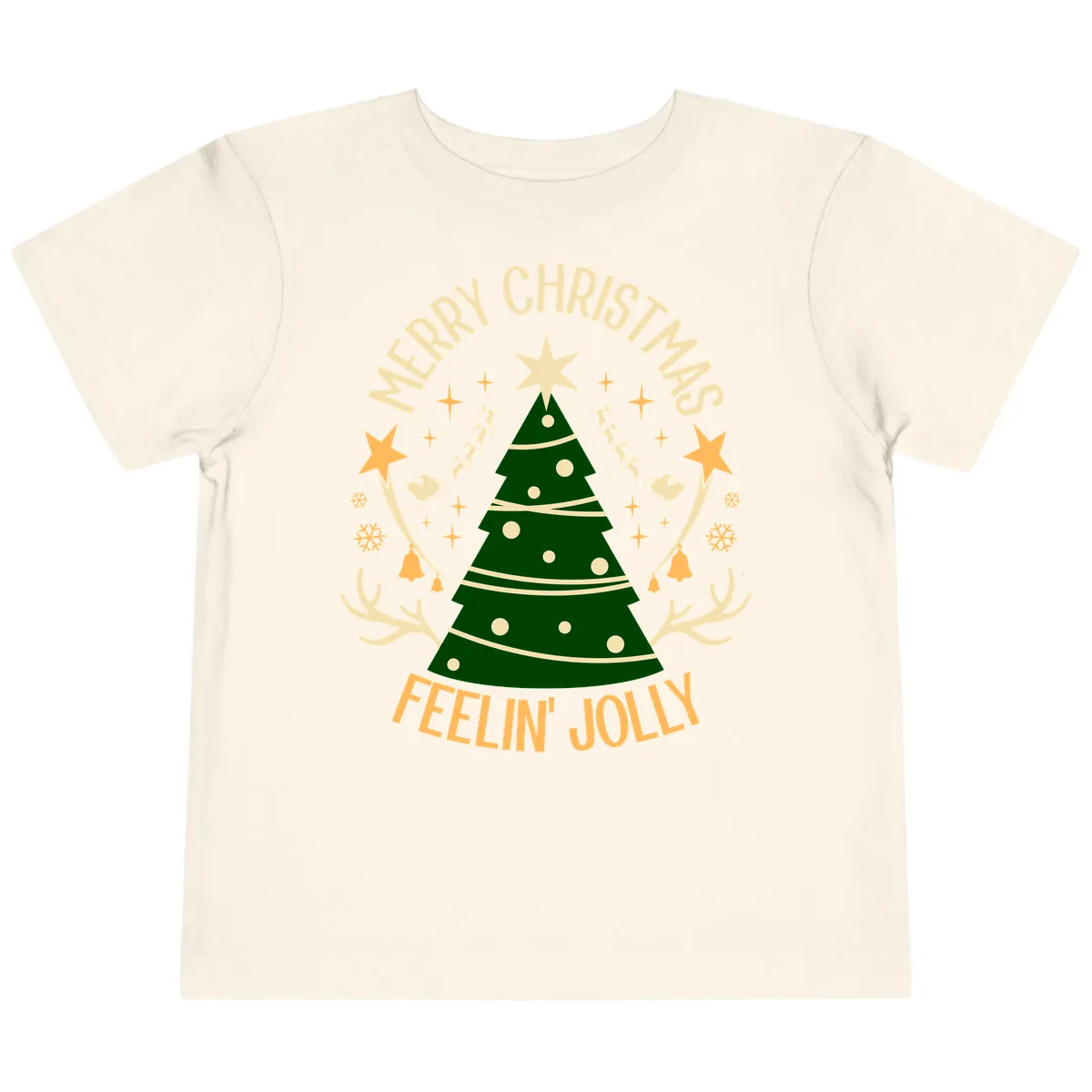 Merry Christmas Feelin' Jolly Toddler T-Shirt in Natural