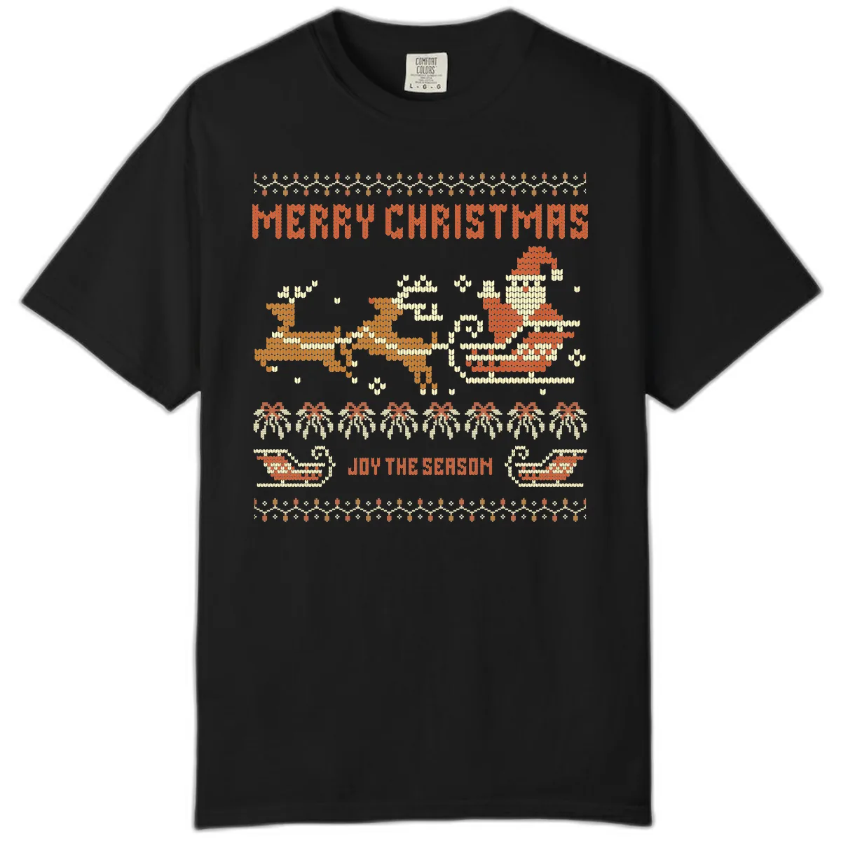 Merry Christmas Santa Sleigh Ride Comfort Color in Black