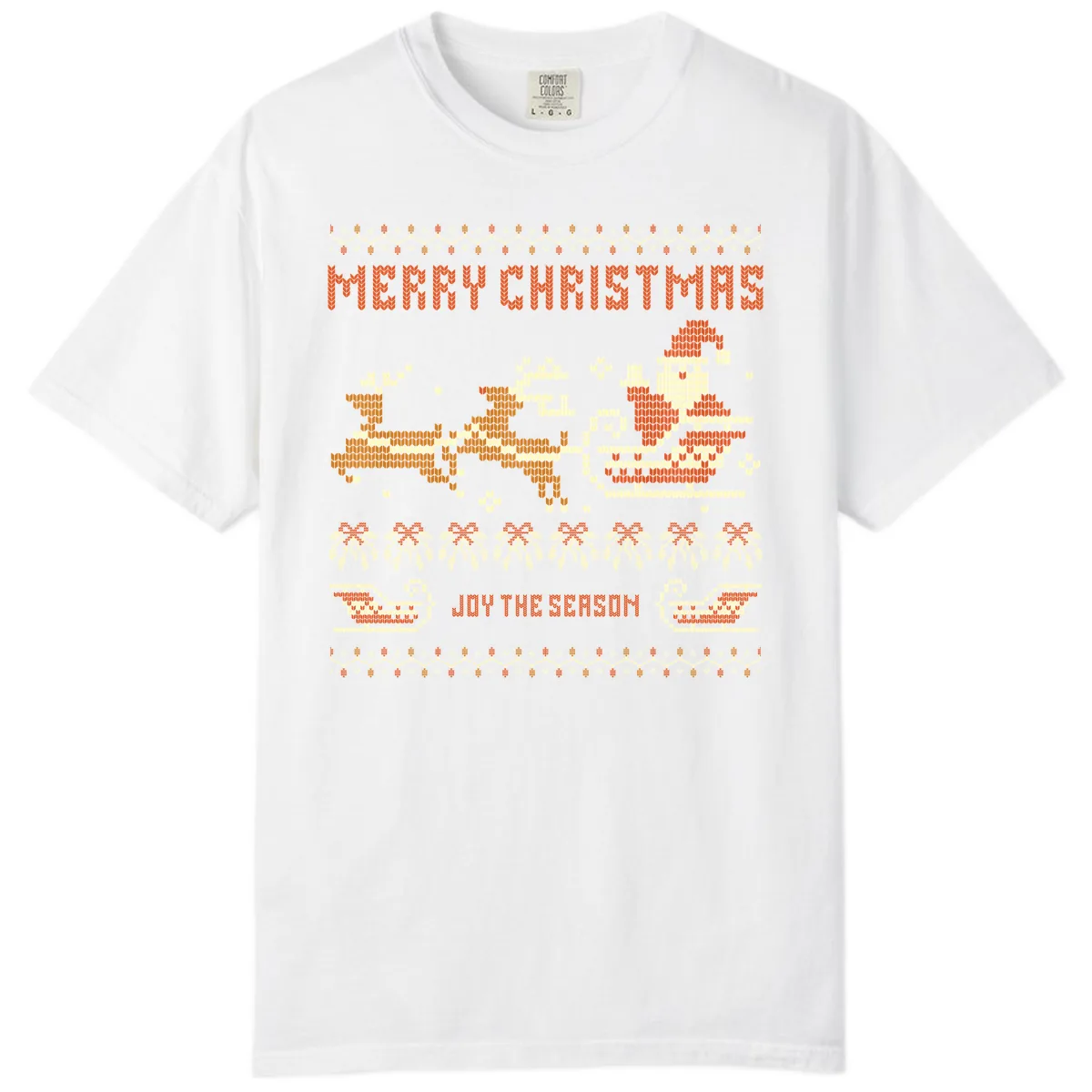 Merry Christmas Santa Sleigh Ride Comfort Color in White