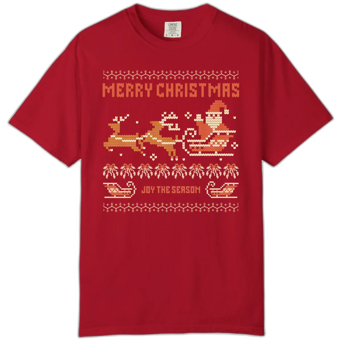 Merry Christmas Santa Sleigh Ride Comfort Color in Red