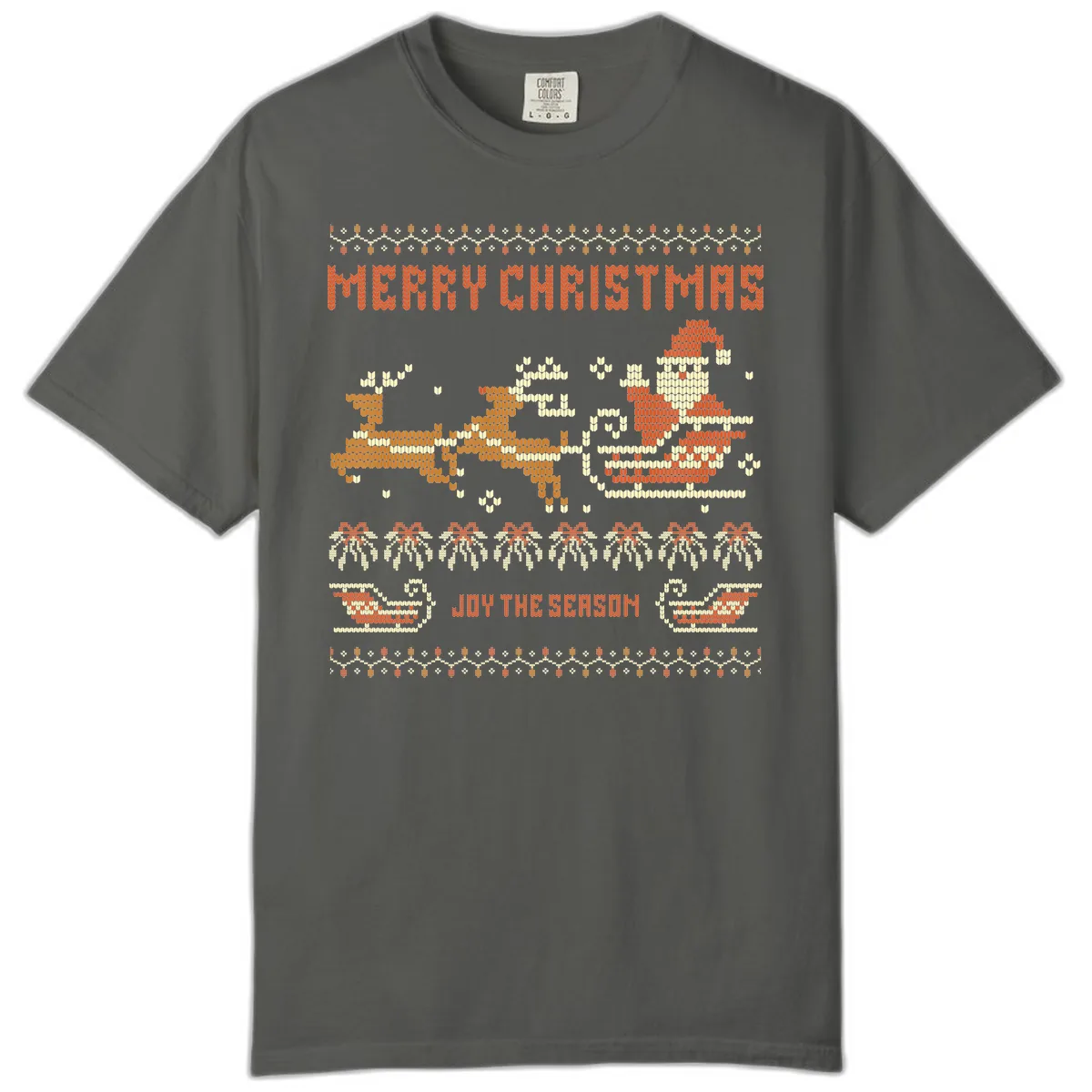 Merry Christmas Santa Sleigh Ride Comfort Color in Pepper