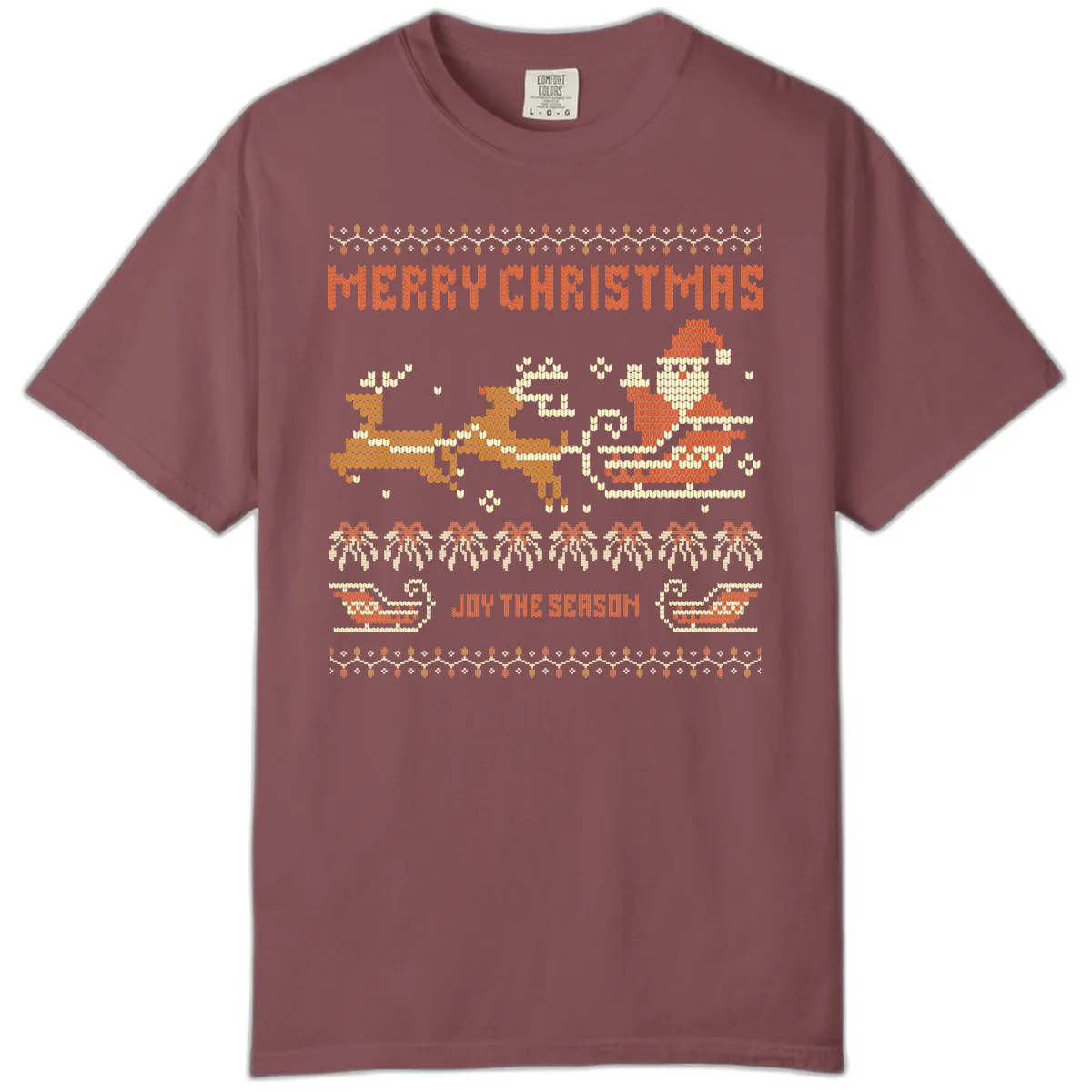 Merry Christmas Santa Sleigh Ride Comfort Color in Brick