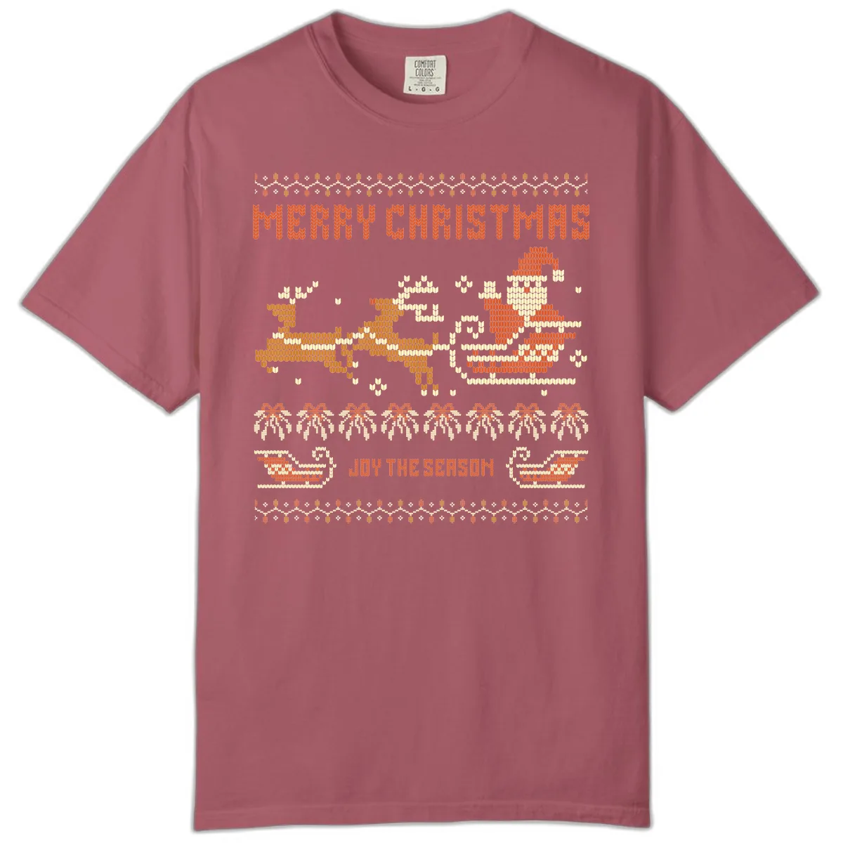 Merry Christmas Santa Sleigh Ride Comfort Color in Crimson