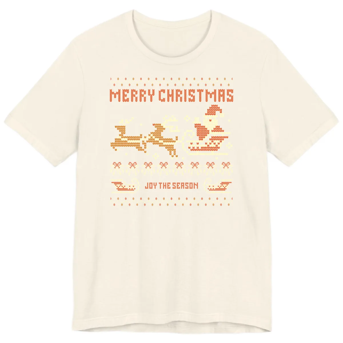 Merry Christmas Santa Sleigh Ride Premium T-Shirt in Natural