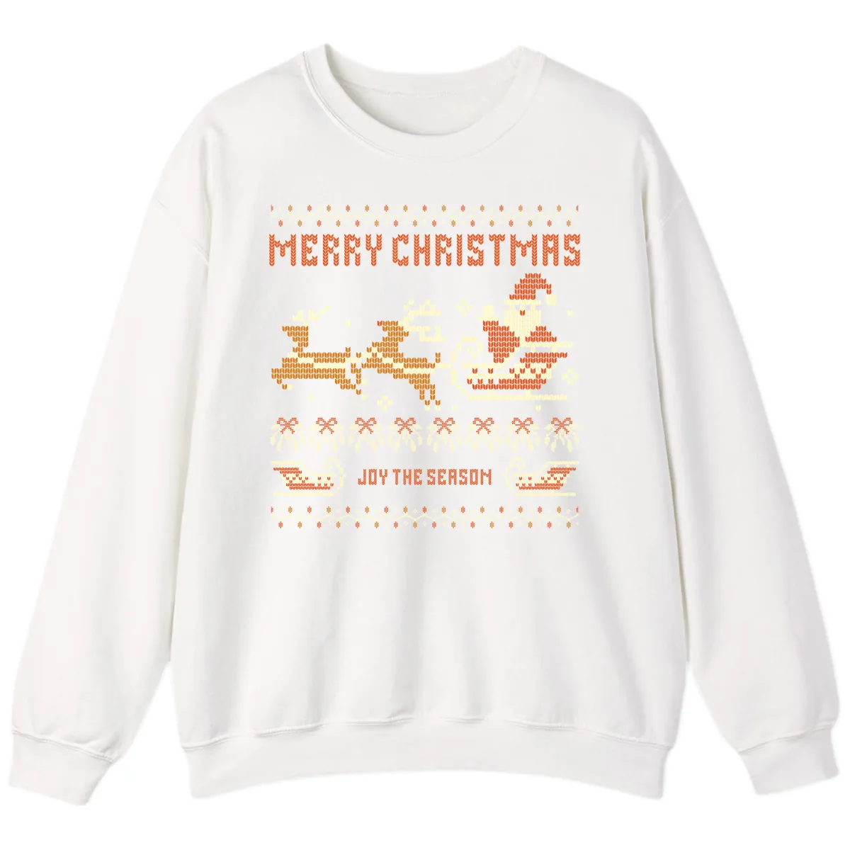 Merry Christmas Santa Sleigh Ride Sweatshirt in White
