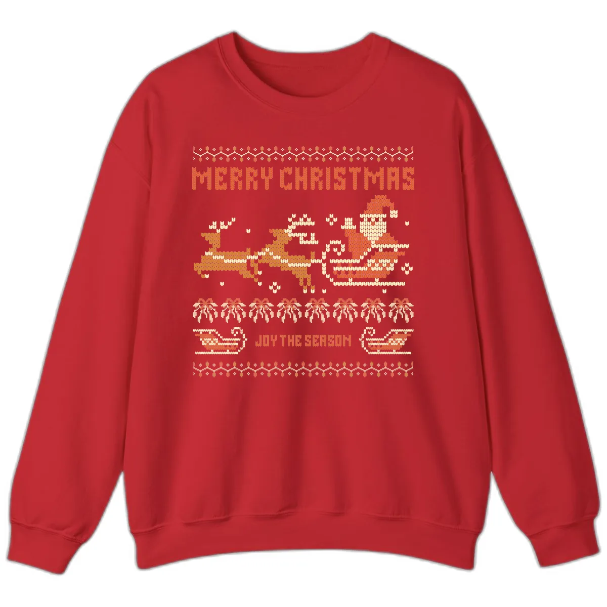 Merry Christmas Santa Sleigh Ride Sweatshirt in Red