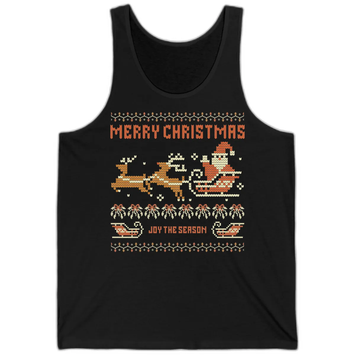 Merry Christmas Santa Sleigh Ride Tank in Black