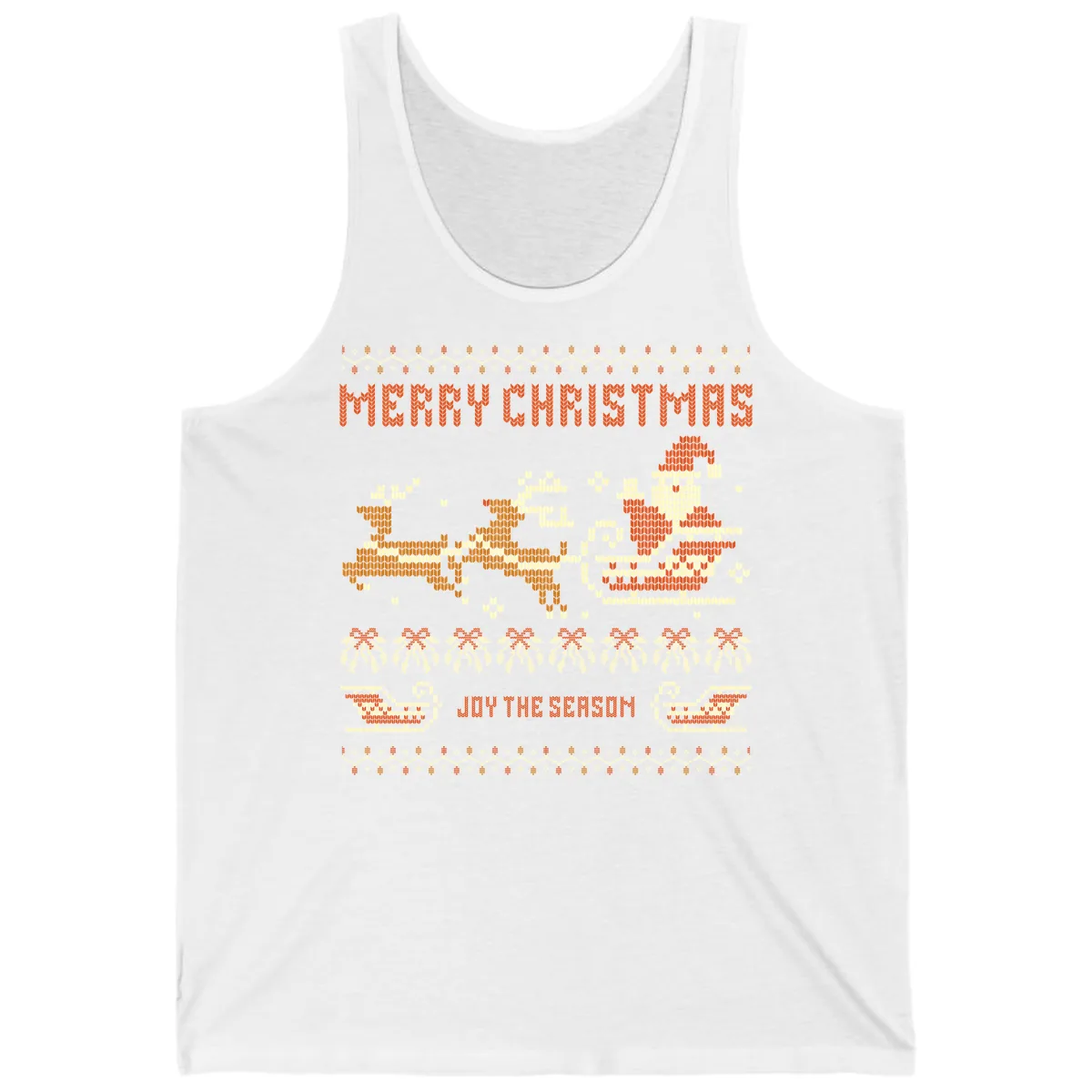 Merry Christmas Santa Sleigh Ride Tank in White