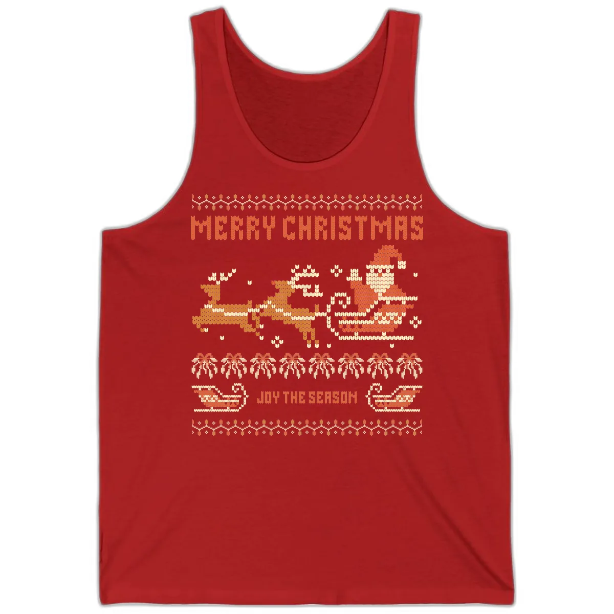 Merry Christmas Santa Sleigh Ride Tank in Red