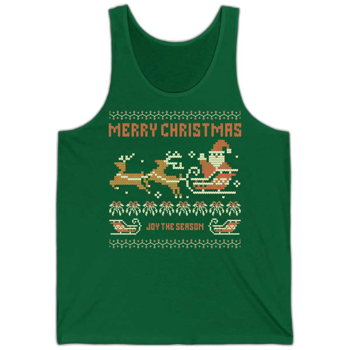 Merry Christmas Santa Sleigh Ride Tank in Kelly