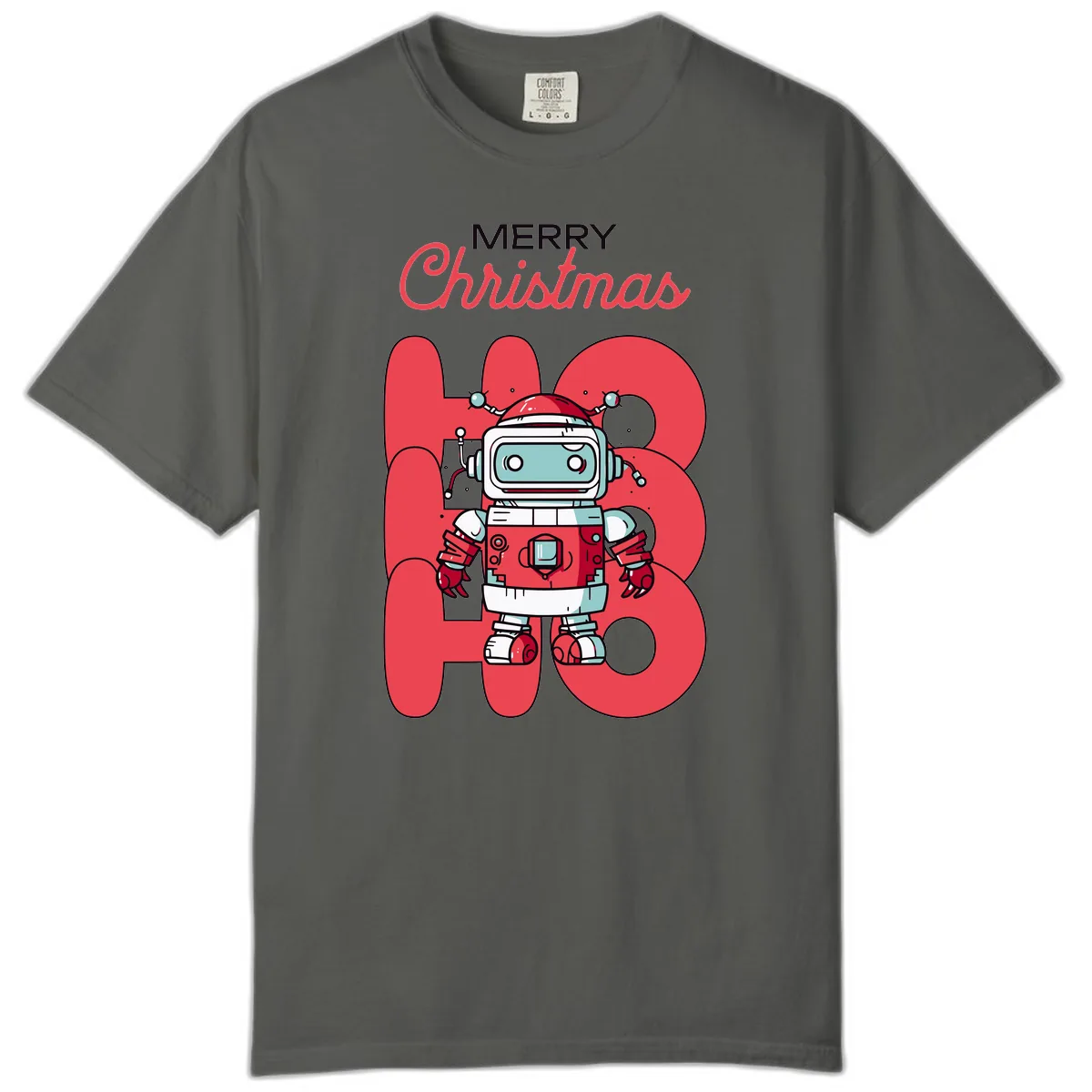 Robot Ho Ho Ho Christmas Comfort Color in Pepper
