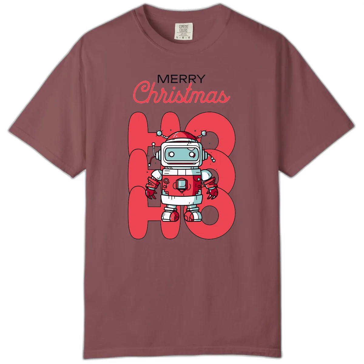 Robot Ho Ho Ho Christmas Comfort Color in Brick