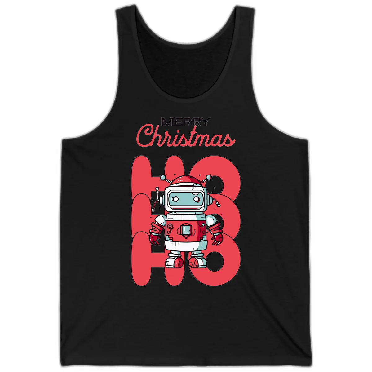 Robot Ho Ho Ho Christmas Tank in Black
