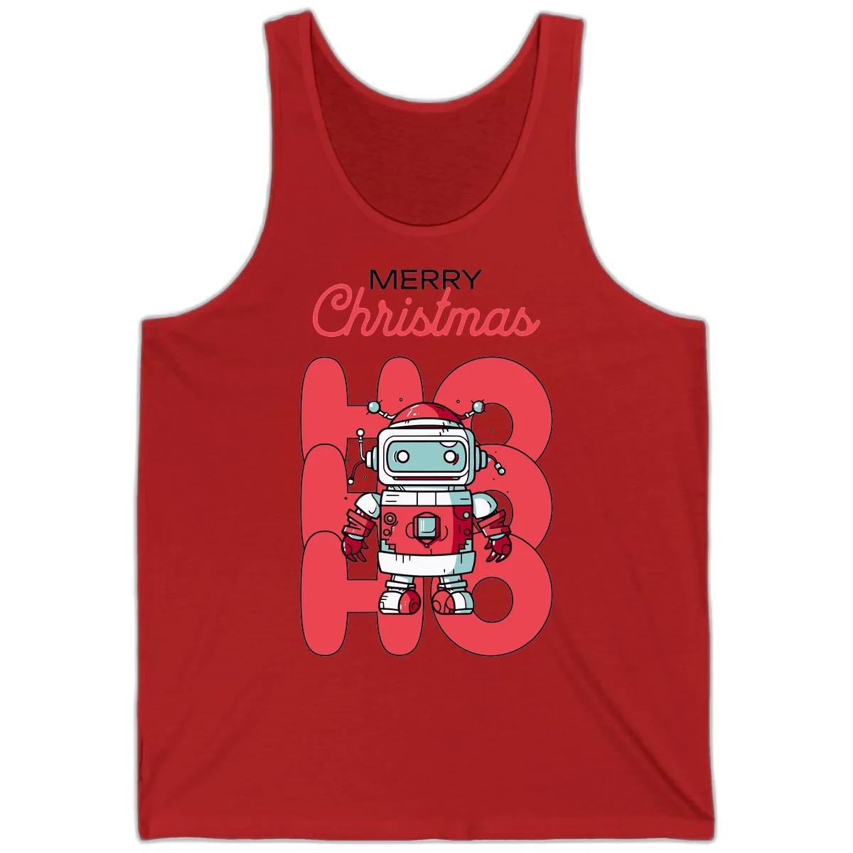 Robot Ho Ho Ho Christmas Tank in Red