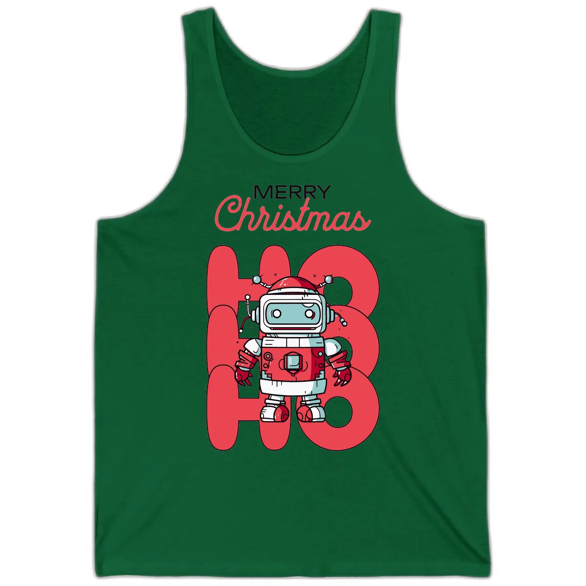 Robot Ho Ho Ho Christmas Tank in Kelly
