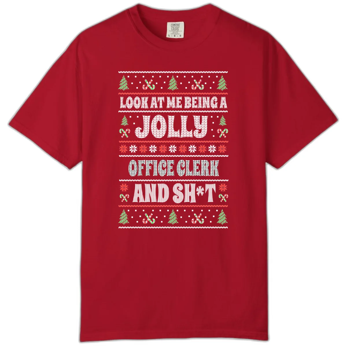 Jolly Office Clerk And Shit Comfort Color in Red