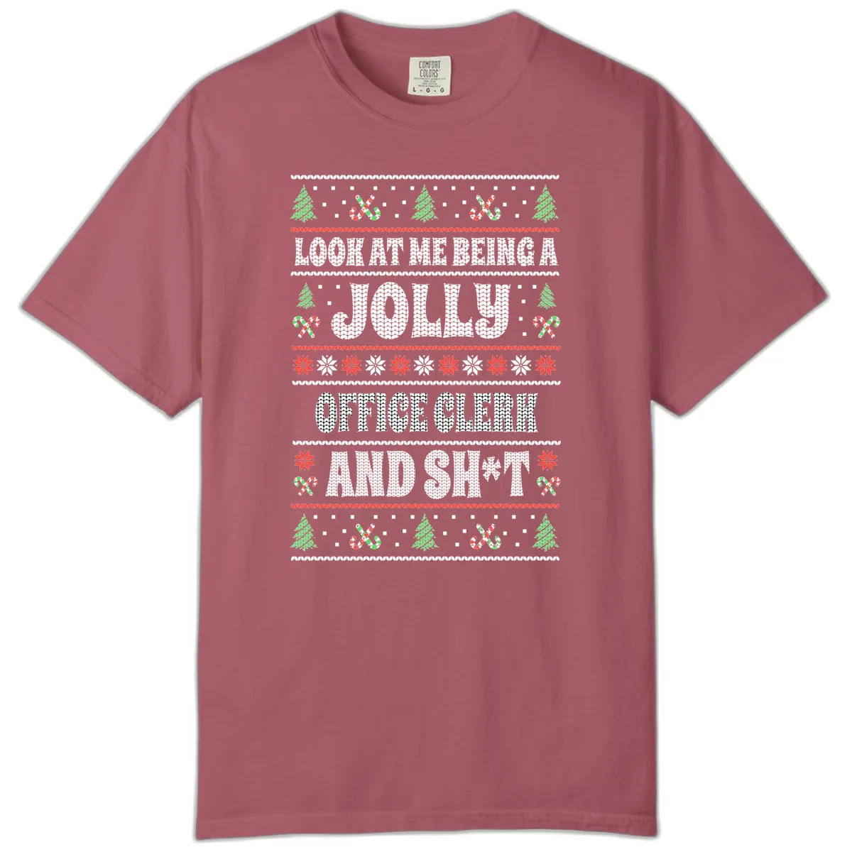 Jolly Office Clerk And Shit Comfort Color in Crimson