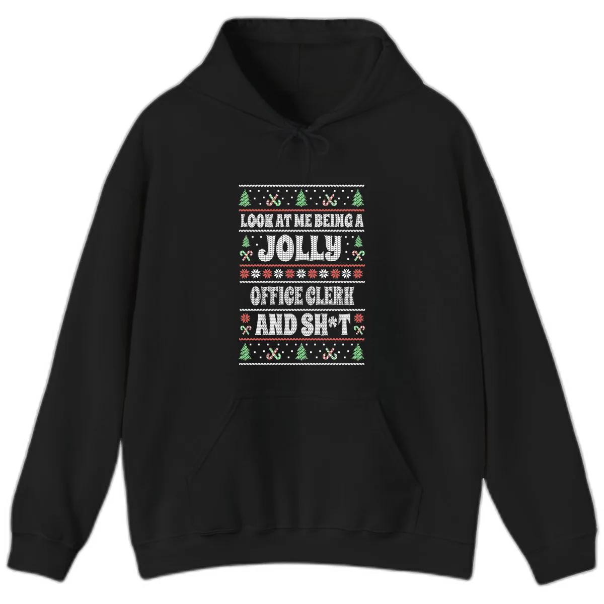 Jolly Office Clerk And Shit Hoodie in Black