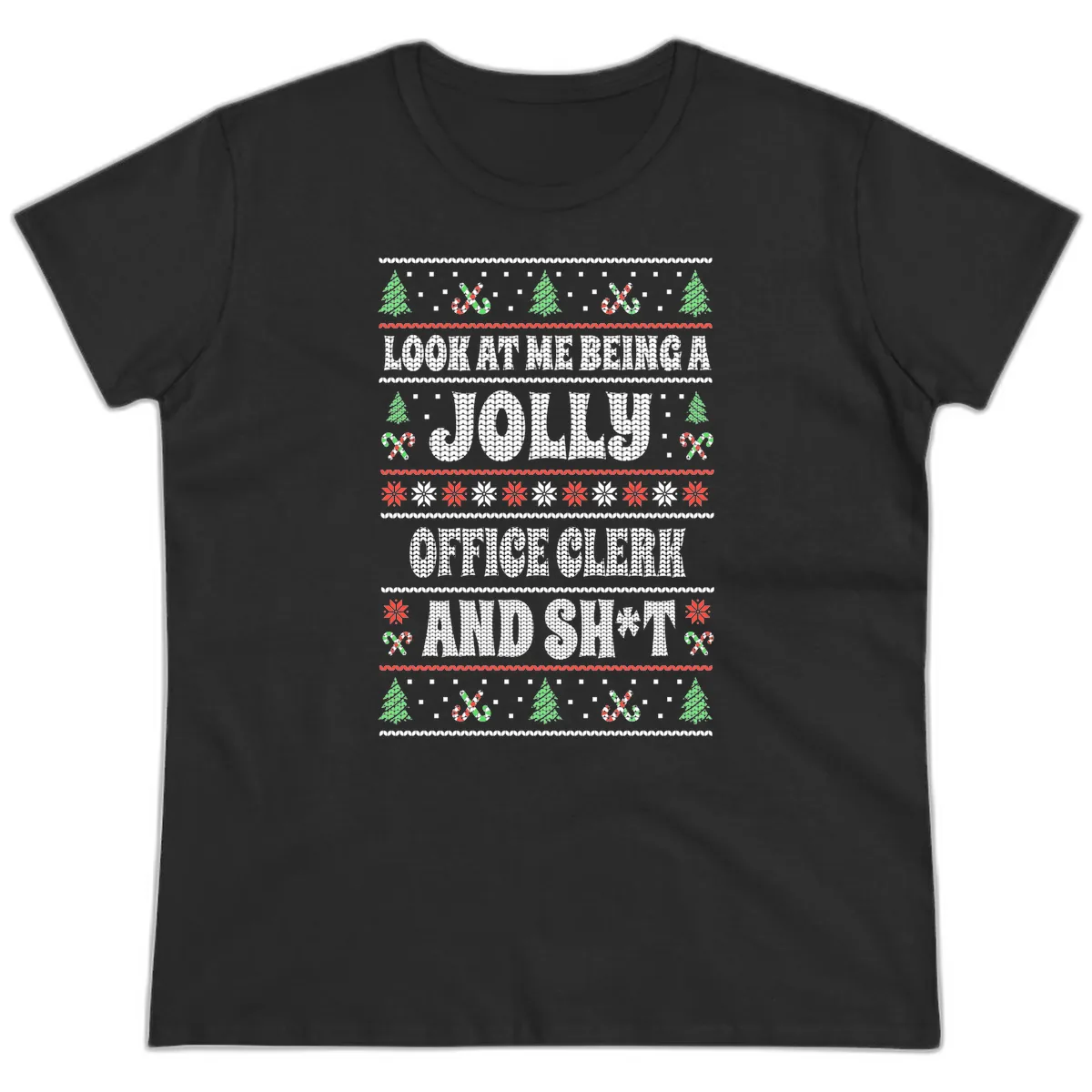 Jolly Office Clerk And Shit Ladies Tee in Black