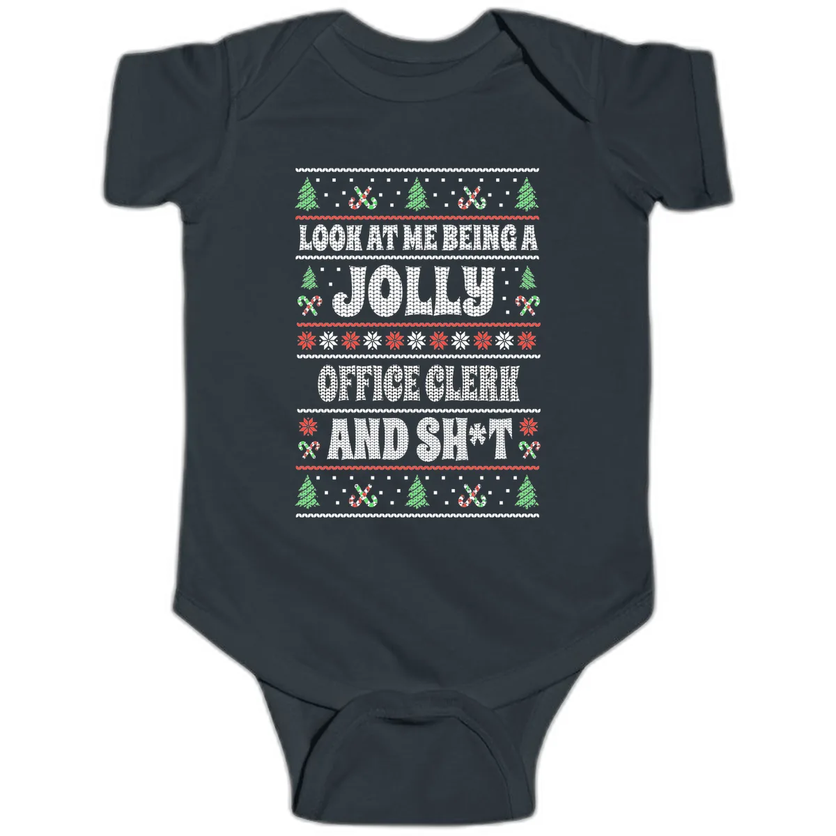 Jolly Office Clerk And Shit Baby Onesie in Black